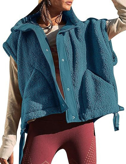 Women's Wool-like Casual Sleeveless Vest Coat