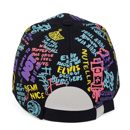 Colorful Graffiti Hip Hop Baseball Cap Casual Sun-proof