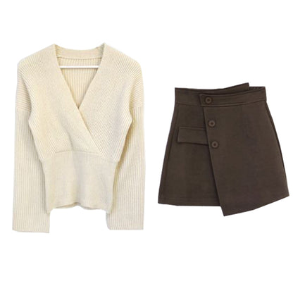 Culottes And Sweater Two-piece Set