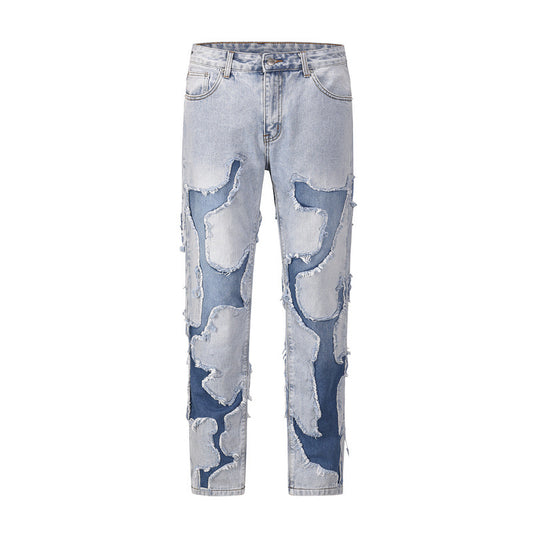 Vintage Street Doctored Foot Patchwork Worn Jeans