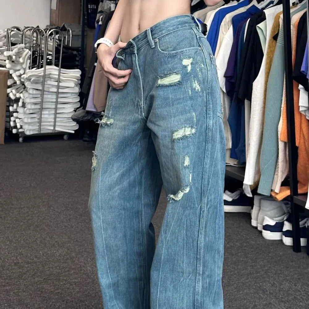 Retro High Waist Loose Wide Leg Pants