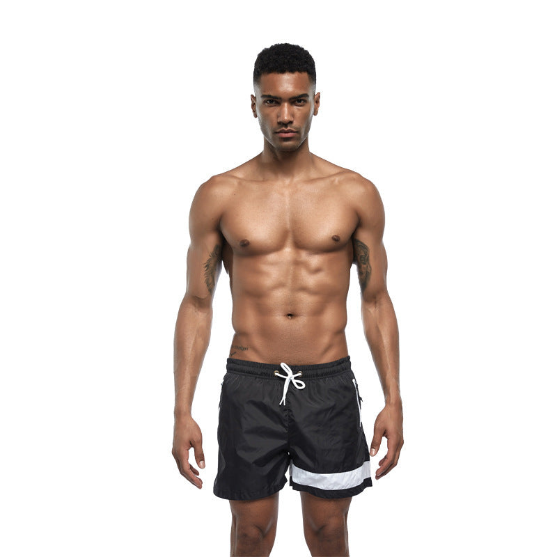 Men's Thin Straight Color Matching Sports Casual Shorts