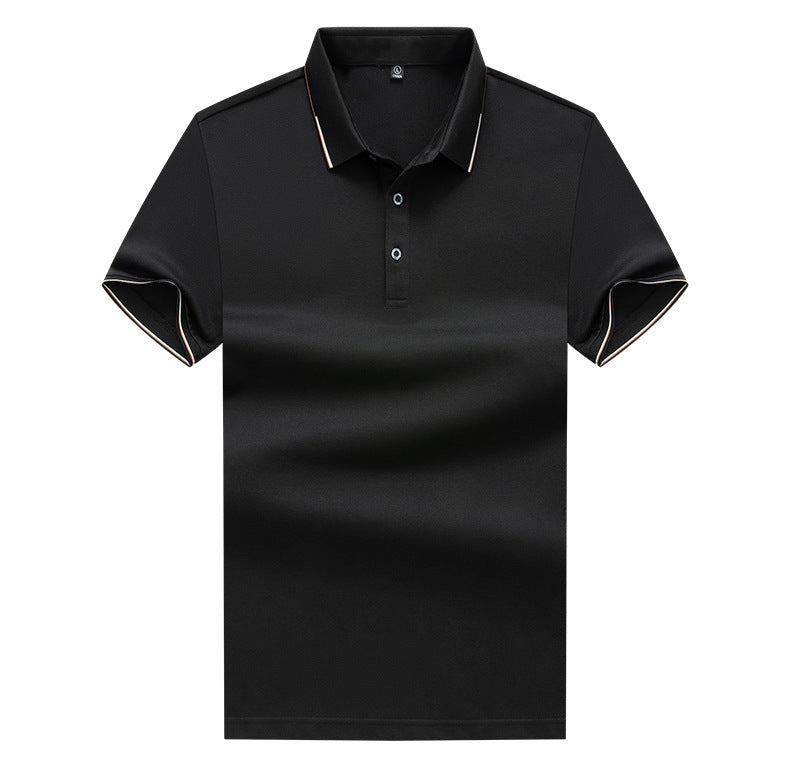 Fashion Casual Polo Collar Solid Color Short Sleeve