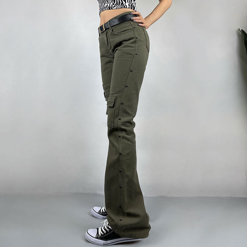 High Street Fried Street Straight Pants Cargo Pants Jeans