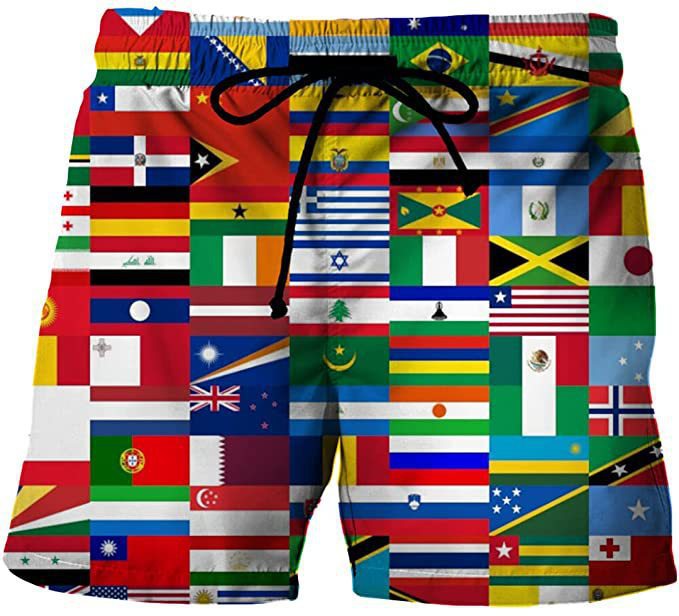 Men's Digital Printing Casual Straight-leg Shorts