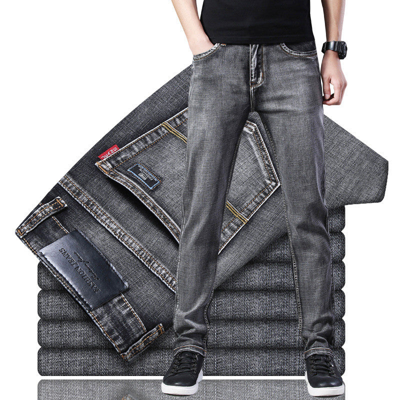 Men's Small Feet Stretch All-match Loose Casual Jeans