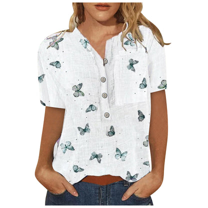 Casual Irregular Printed Loose Fitting Shirt