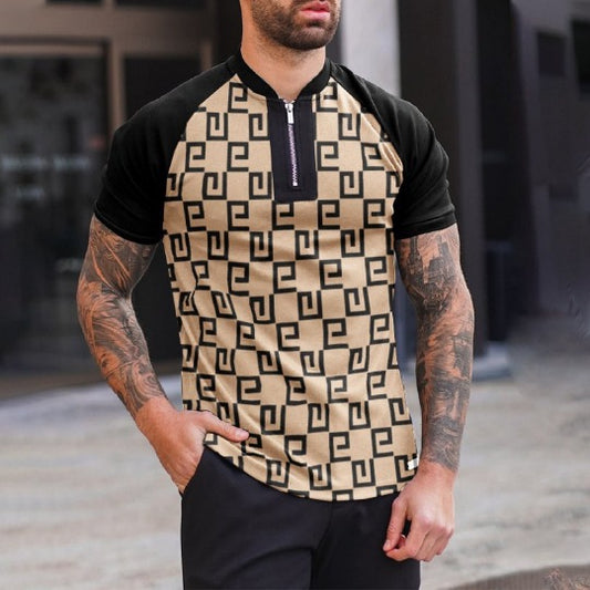 Polo Shirt Men's Printed Short Sleeve Top