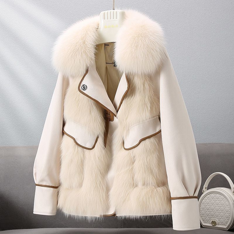 Women's Fashionable Faux Fox Fur Coat