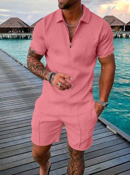 Casual Men's European And American Fashion Men's Polo Shirt Suit