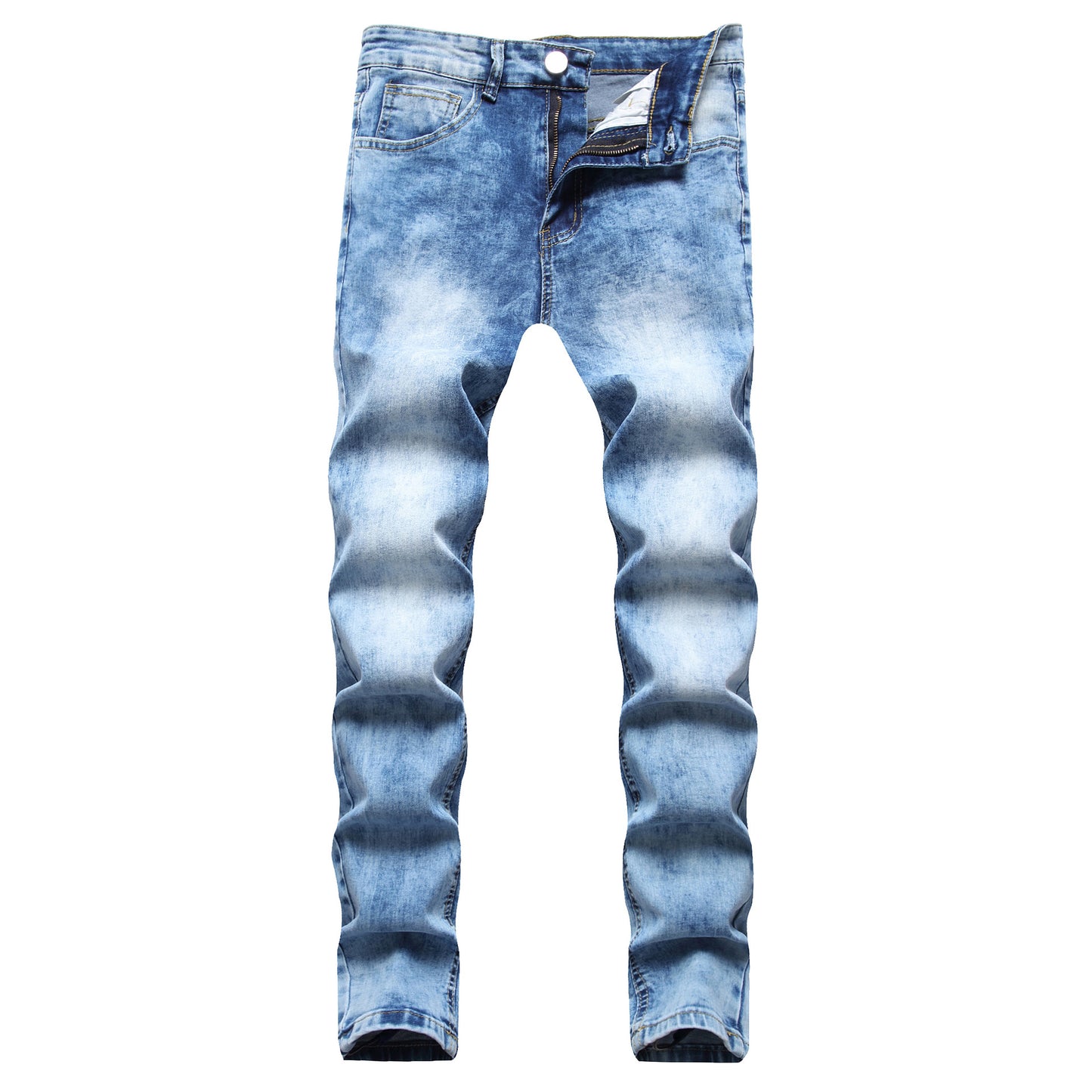 Men's Small Feet Jeans European And American Frayed Casual Slim Jeans