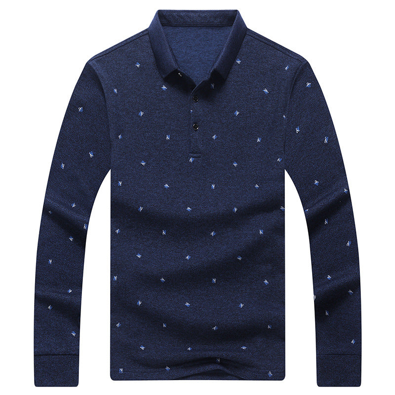 Men's printed Polo with long sleeves