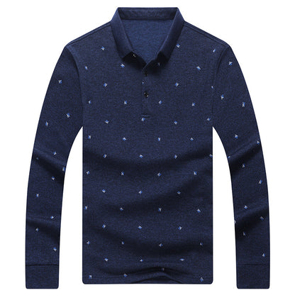 Men's printed Polo with long sleeves