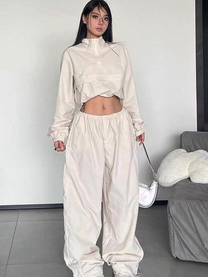 Slimming Shell Jacket Long-sleeved Trousers Two-piece Set