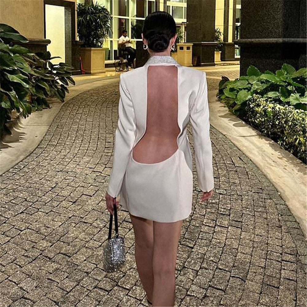 Women's Backless Slimming V-neck Sexy Small Suit