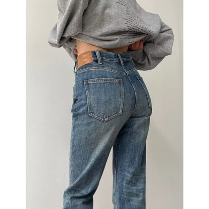 Large Size Retro Denim Bell-bottom Pants Women