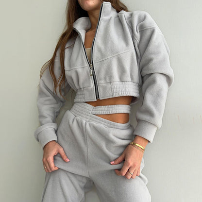 Y2g Women's Hot Girl Double Pants Sweater Suit Two-piece Set