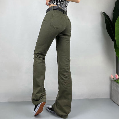 High Street Fried Street Straight Pants Cargo Pants Jeans