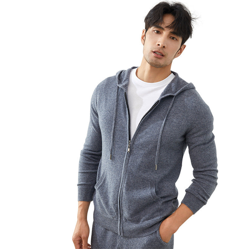 Men's Hooded Sports Casual Top Cardigan Sweater Sweater Coat