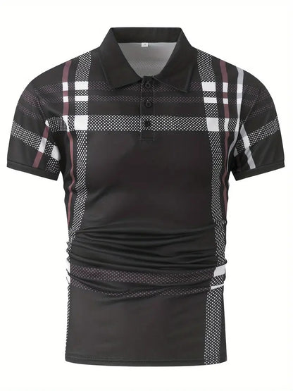 Business Plaid Slim Fit Polo Shirt