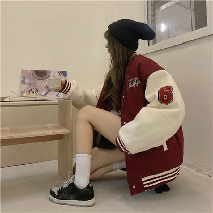 Baseball Uniform Women's Thickened Thermal Quilted Coat