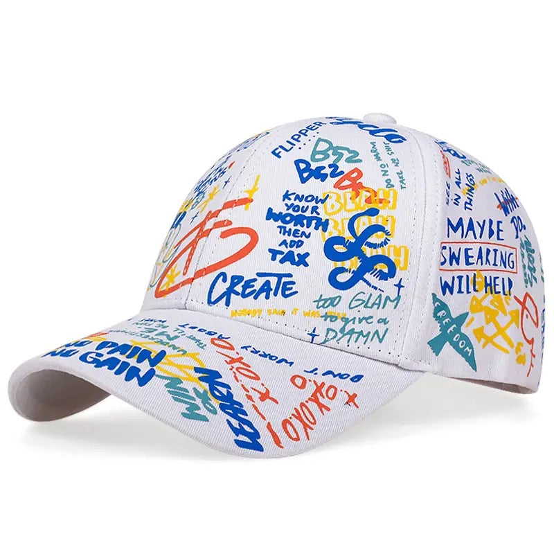 Colorful Graffiti Hip Hop Baseball Cap Casual Sun-proof