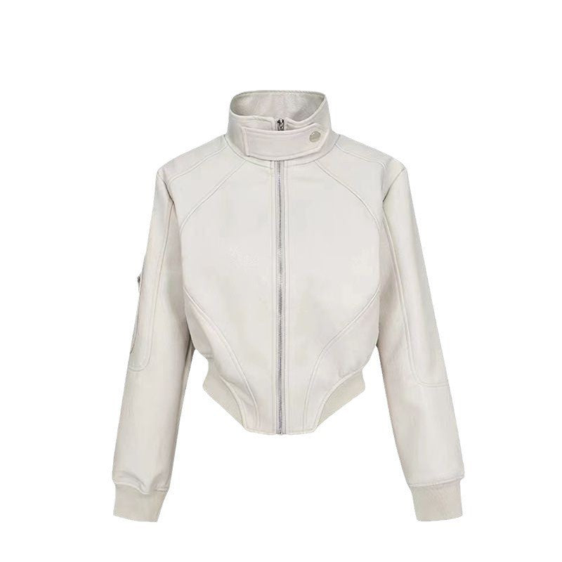 American Retro Short Leather Jacket Women