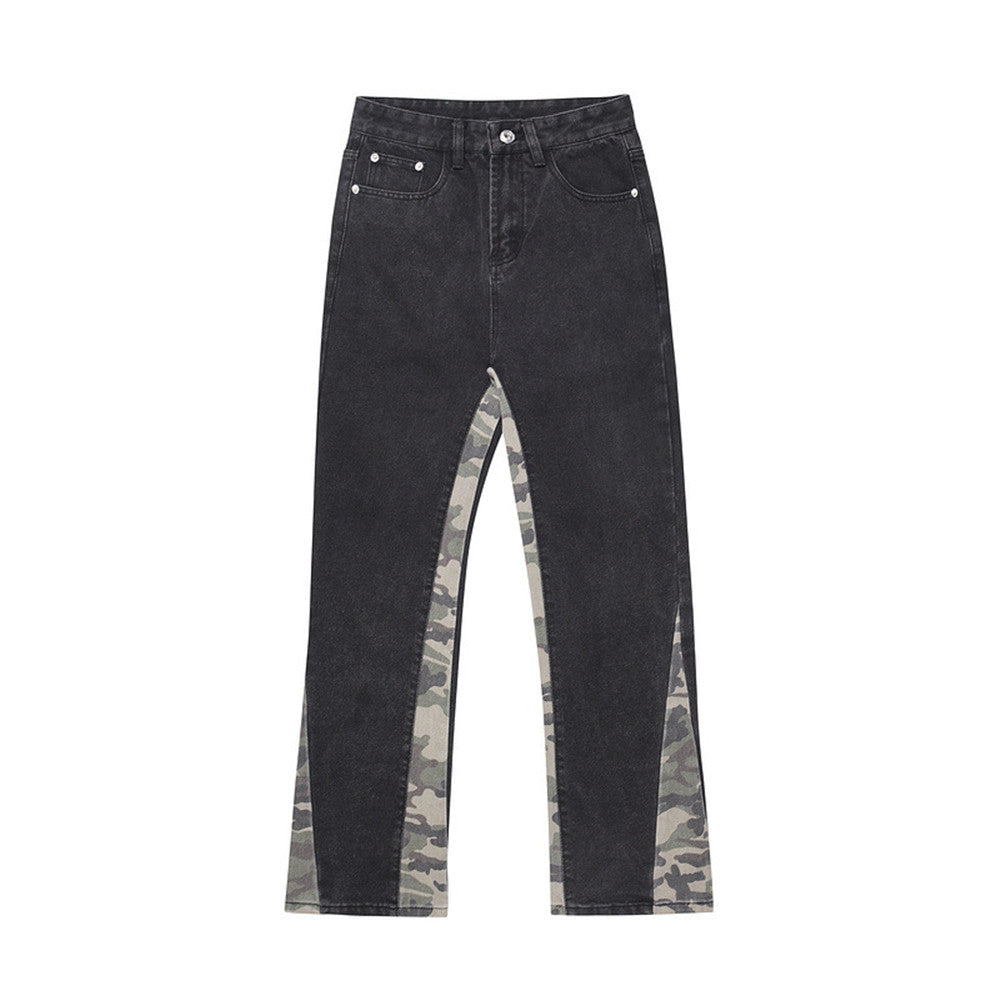 High Street Fashion Brand Washed And Distressed Retro Camouflage Pants