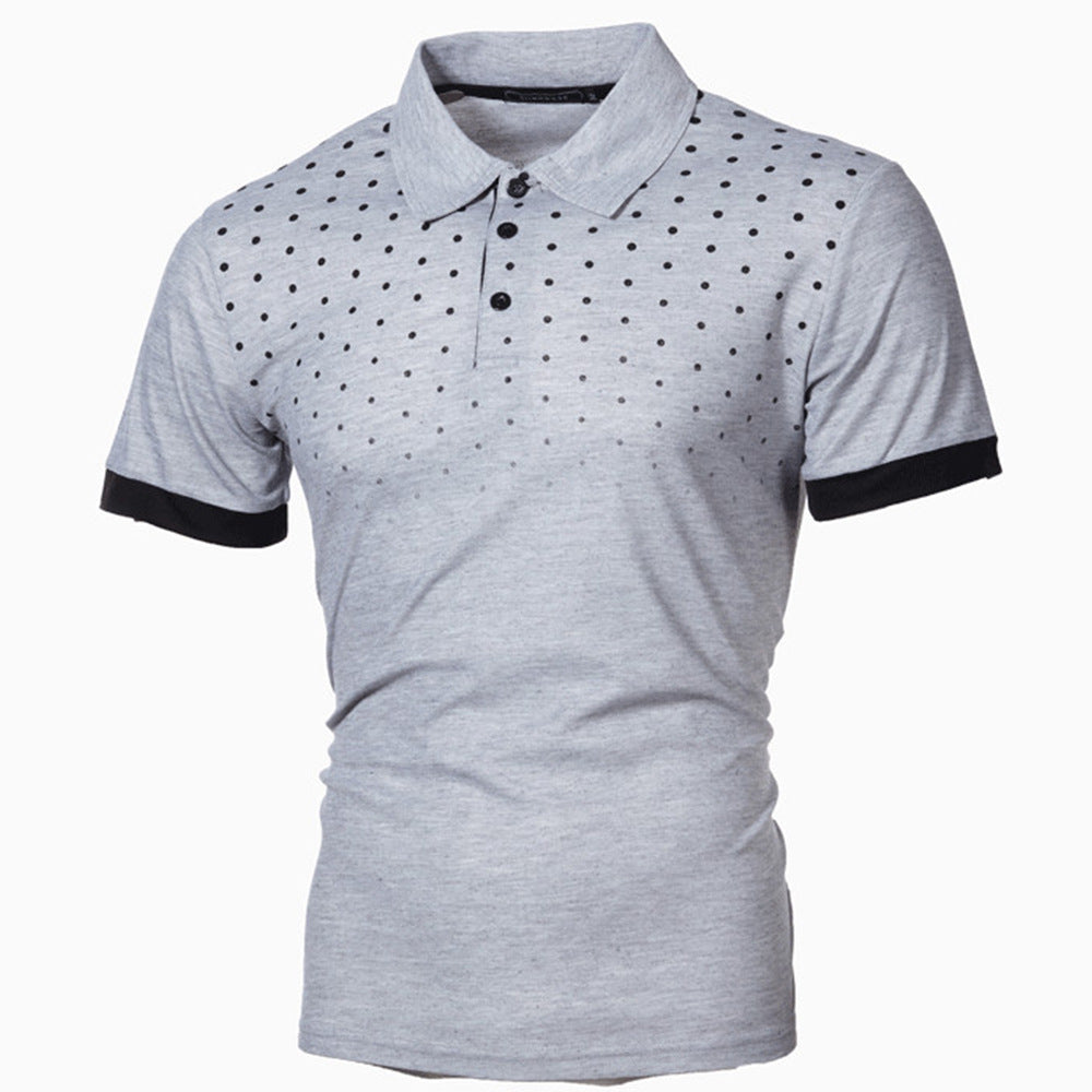 Pure Color Cotton Short-Sleeved Casual Polo Shirt