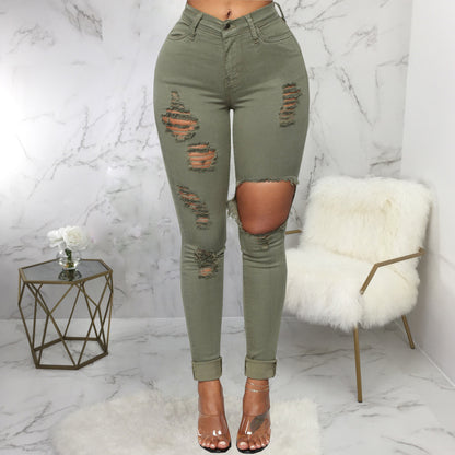 Fashion Versatile Stretch High Waist Denim Wash