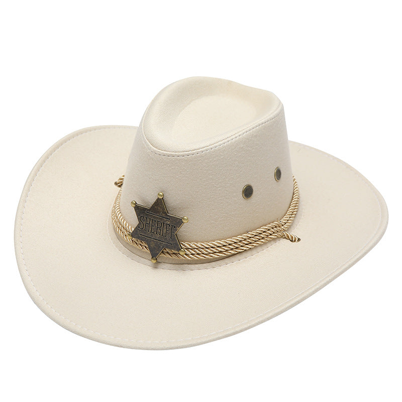 American Trend Three Ropes Chicken Feather Travel Shaping Cowboy Hat