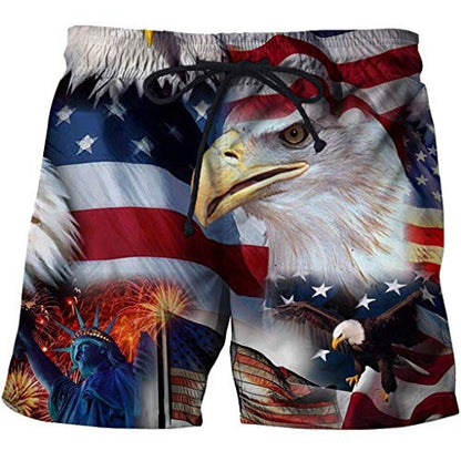 Men's Digital Printing Casual Straight-leg Shorts