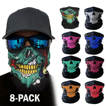 Skull Mask Half Face Bandana Skeleton Ski Motorcycle Biker Balaclava Tube Masks