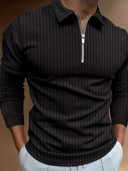 Spring New European And American Men's 3D Digital Printing Long Sleeve Polo Fashion Sports