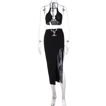 Night Club Style Bandeau Skirt Two-piece Set Fashion Suit Women