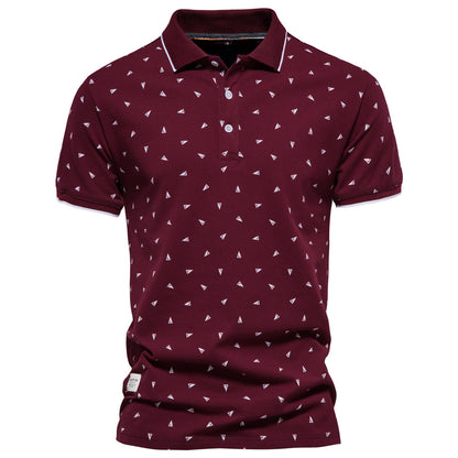 Men's Fashion Printed Short-sleeved Top Polo Shirt