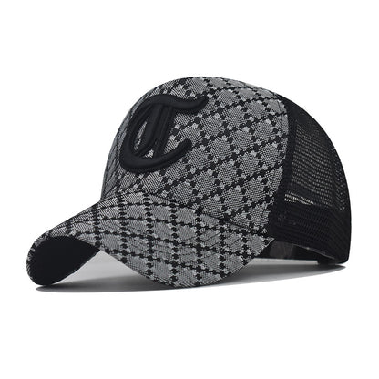 Plaid C Letter Baseball Cap For Men And Women