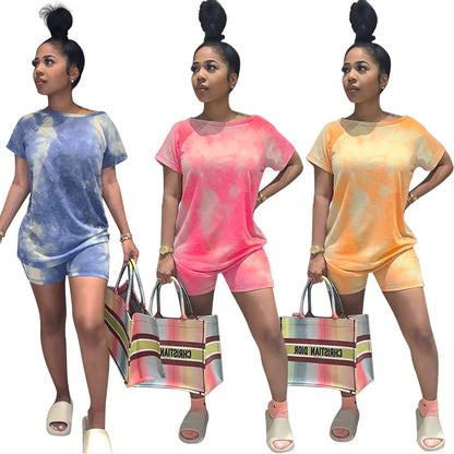 Fashion Sports Set Tie-dye Short Sleeve