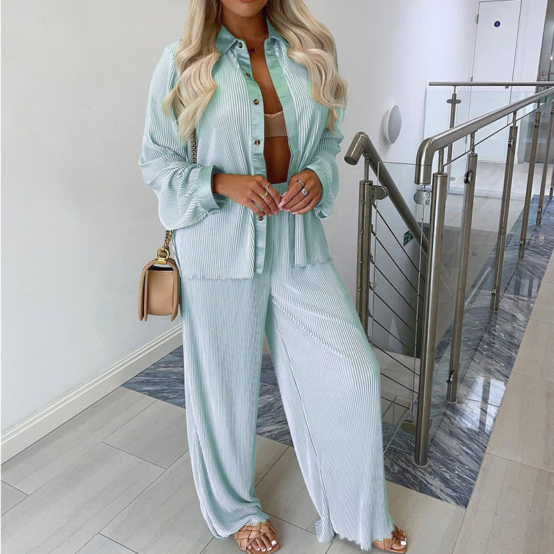 Women's Long-sleeved Shirt Loose Two-piece Suit