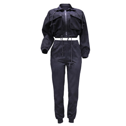 Women's Fashionable Jacket Sports Two-piece Suit