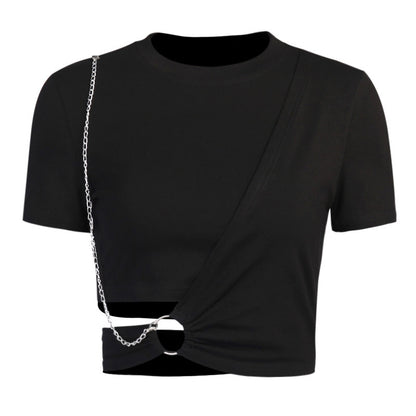 Street Niche Top Irregular Design Short Sleeve