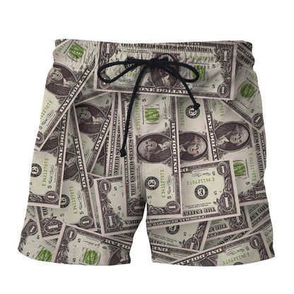 Retro Beach Pants Men's Trendy Coin 3D