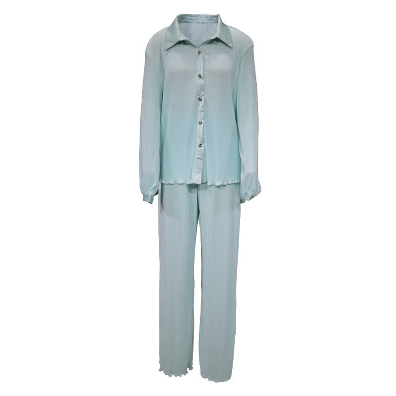 Women's Long-sleeved Shirt Loose Two-piece Suit