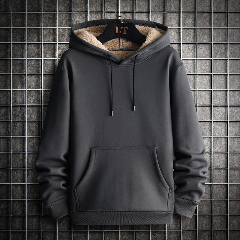 Men's Fashion Casual Fleece-lined Thickened Hooded Sweatshirt