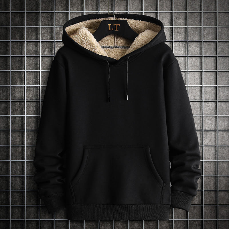 Men's Fashion Casual Fleece-lined Thickened Hooded Sweatshirt