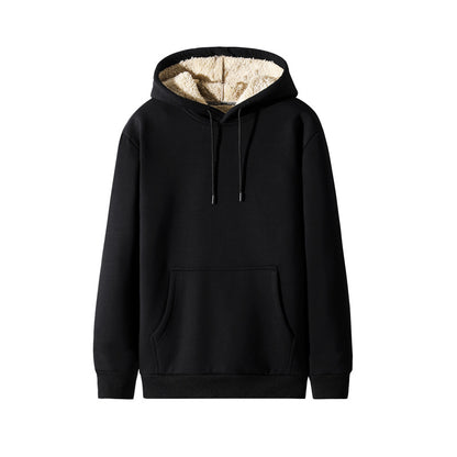 Men's Fashion Casual Fleece-lined Thickened Hooded Sweatshirt