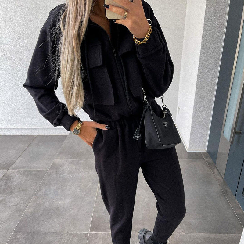 Women's Fashionable Jacket Sports Two-piece Suit