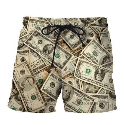 Retro Beach Pants Men's Trendy Coin 3D