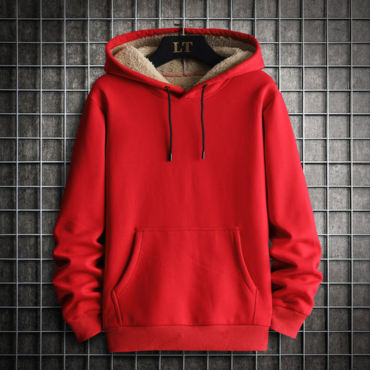 Men's Fashion Casual Fleece-lined Thickened Hooded Sweatshirt