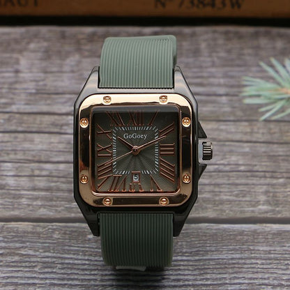 Square Men's Tape Watch Roman Scale